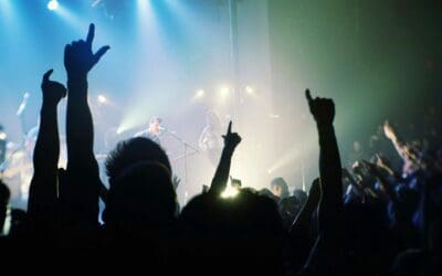 crowd cheering during band performance